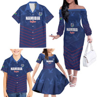 Custom Namibia Cricket Family Matching Off The Shoulder Long Sleeve Dress and Hawaiian Shirt Go Eagles Go - Wonder Print Shop