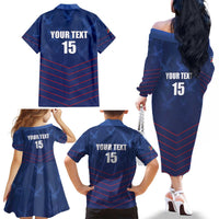 Custom Namibia Cricket Family Matching Off The Shoulder Long Sleeve Dress and Hawaiian Shirt Go Eagles Go - Wonder Print Shop