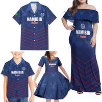 Custom Namibia Cricket Family Matching Off Shoulder Maxi Dress and Hawaiian Shirt Go Eagles Go - Wonder Print Shop