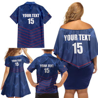 Custom Namibia Cricket Family Matching Off Shoulder Short Dress and Hawaiian Shirt Go Eagles Go - Wonder Print Shop