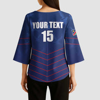 Custom Namibia Cricket Kimono Sleeve Blouse Go Eagles Go - Wonder Print Shop