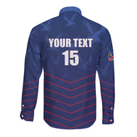 Custom Namibia Cricket Long Sleeve Button Shirt Go Eagles Go - Wonder Print Shop