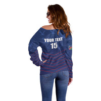 Custom Namibia Cricket Off Shoulder Sweater Go Eagles Go - Wonder Print Shop
