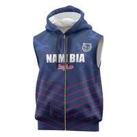 Custom Namibia Cricket Sleeveless Zip Hoodie Go Eagles Go - Wonder Print Shop