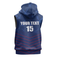 Custom Namibia Cricket Sleeveless Zip Hoodie Go Eagles Go - Wonder Print Shop