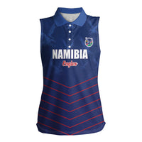 Custom Namibia Cricket Women Sleeveless Polo Shirt Go Eagles Go - Wonder Print Shop