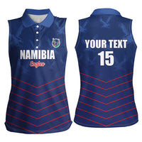 Custom Namibia Cricket Women Sleeveless Polo Shirt Go Eagles Go - Wonder Print Shop
