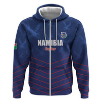 Custom Namibia Cricket Zip Hoodie Go Eagles Go - Wonder Print Shop