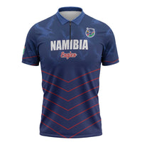 Custom Namibia Cricket Zipper Polo Shirt Go Eagles Go - Wonder Print Shop