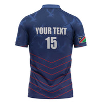 Custom Namibia Cricket Zipper Polo Shirt Go Eagles Go - Wonder Print Shop