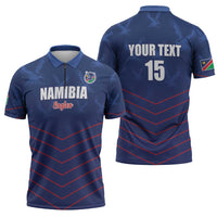 Custom Namibia Cricket Zipper Polo Shirt Go Eagles Go - Wonder Print Shop