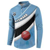 Custom Botswana Cricket Button Sweatshirt Go Baggy Blues - Wonder Print Shop