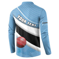 Custom Botswana Cricket Button Sweatshirt Go Baggy Blues - Wonder Print Shop