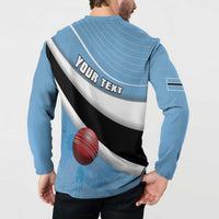 Custom Botswana Cricket Button Sweatshirt Go Baggy Blues - Wonder Print Shop