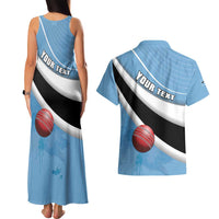 Custom Botswana Cricket Couples Matching Tank Maxi Dress and Hawaiian Shirt Go Baggy Blues - Wonder Print Shop