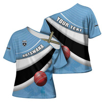 Custom Botswana Cricket Cross Shoulder Shirt Go Baggy Blues - Wonder Print Shop