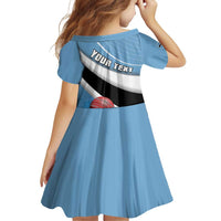 Custom Botswana Cricket Family Matching Off Shoulder Short Dress and Hawaiian Shirt Go Baggy Blues - Wonder Print Shop