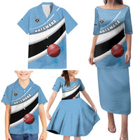 Custom Botswana Cricket Family Matching Puletasi and Hawaiian Shirt Go Baggy Blues - Wonder Print Shop