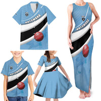 Custom Botswana Cricket Family Matching Tank Maxi Dress and Hawaiian Shirt Go Baggy Blues - Wonder Print Shop