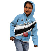 Custom Botswana Cricket Kid Hoodie Go Baggy Blues - Wonder Print Shop