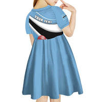 Custom Botswana Cricket Kid Short Sleeve Dress Go Baggy Blues - Wonder Print Shop