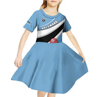 Custom Botswana Cricket Kid Short Sleeve Dress Go Baggy Blues - Wonder Print Shop