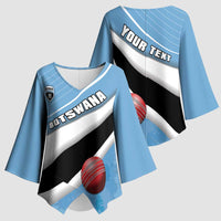 Custom Botswana Cricket Kimono Sleeve Blouse Go Baggy Blues - Wonder Print Shop