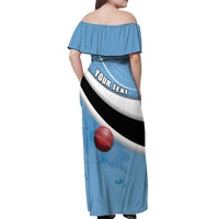 Custom Botswana Cricket Off Shoulder Maxi Dress Go Baggy Blues - Wonder Print Shop
