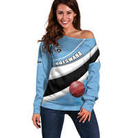 Custom Botswana Cricket Off Shoulder Sweater Go Baggy Blues - Wonder Print Shop