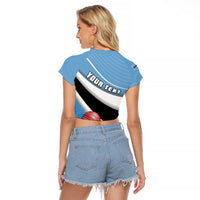 Custom Botswana Cricket Raglan Cropped T Shirt Go Baggy Blues - Wonder Print Shop