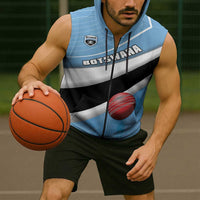 Custom Botswana Cricket Sleeveless Zip Hoodie Go Baggy Blues - Wonder Print Shop