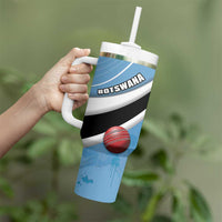 Custom Botswana Cricket Tumbler With Handle Go Baggy Blues - Wonder Print Shop