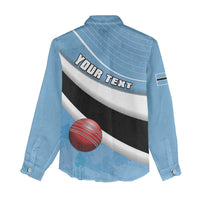 Custom Botswana Cricket Women Casual Shirt Go Baggy Blues - Wonder Print Shop