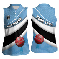 Custom Botswana Cricket Women Sleeveless Polo Shirt Go Baggy Blues - Wonder Print Shop