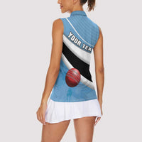 Custom Botswana Cricket Women Sleeveless Polo Shirt Go Baggy Blues - Wonder Print Shop