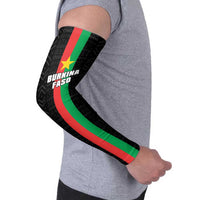 Personalized Burkina Faso Striped Arm Sleeves African Mud Cloth Pattern - Black - Wonder Print Shop