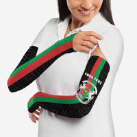 Personalized Burkina Faso Striped Arm Sleeves African Mud Cloth Pattern - Black - Wonder Print Shop