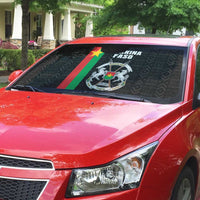 Burkina Faso Striped Auto Sun Shade African Mud Cloth Pattern - Black - Wonder Print Shop