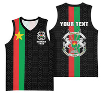 Personalized Burkina Faso Striped Basketball Jersey African Mud Cloth Pattern - Black - Wonder Print Shop