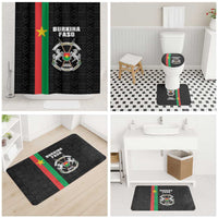 Burkina Faso Striped Bathroom Set African Mud Cloth Pattern - Black - Wonder Print Shop