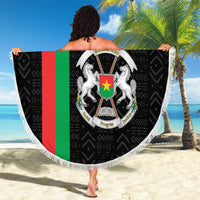 Burkina Faso Striped Beach Blanket African Mud Cloth Pattern - Black - Wonder Print Shop