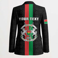 Personalized Burkina Faso Striped Blazer African Mud Cloth Pattern - Black - Wonder Print Shop