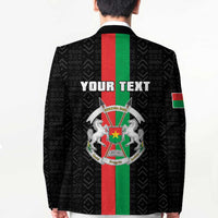 Personalized Burkina Faso Striped Blazer African Mud Cloth Pattern - Black - Wonder Print Shop