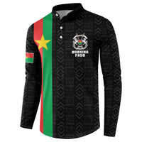 Personalized Burkina Faso Striped Button Sweatshirt African Mud Cloth Pattern - Black - Wonder Print Shop