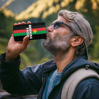 Personalized Burkina Faso Striped 4 in 1 Can Cooler Tumbler African Mud Cloth Pattern - Black - Wonder Print Shop