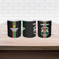 Personalized Burkina Faso Striped Ceramic Mug African Mud Cloth Pattern - Black - Wonder Print Shop