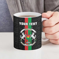 Personalized Burkina Faso Striped Ceramic Mug African Mud Cloth Pattern - Black - Wonder Print Shop