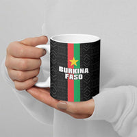 Personalized Burkina Faso Striped Ceramic Mug African Mud Cloth Pattern - Black - Wonder Print Shop