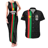 Personalized Burkina Faso Striped Couples Matching Tank Maxi Dress and Hawaiian Shirt African Mud Cloth Pattern - Black - Wonder Print Shop