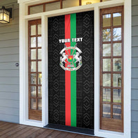 Personalized Burkina Faso Striped Door Cover African Mud Cloth Pattern - Black - Wonder Print Shop